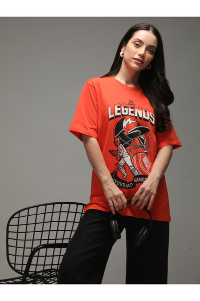 Dillinger By Styli Women Oversized Short Sleeve Printed T-Shirt