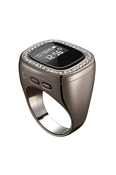 Mi7a Elektronik Tesbih Yüzük 20 Mm Zirkon Taş Detaylı Zikirmatik