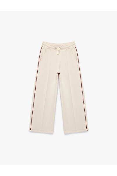 Koton Cotton Pocket Detail Wide Leg Trousers with Tie Waist
