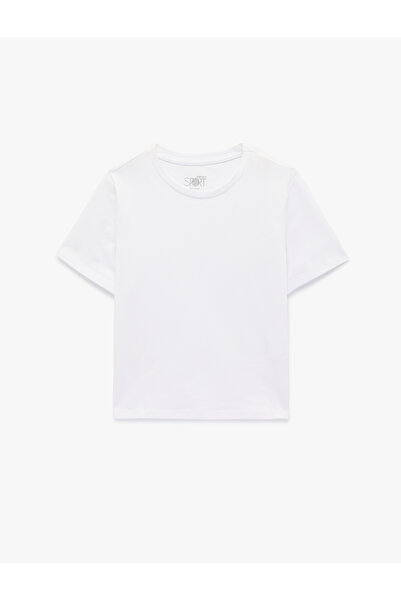 Koton Tricou sport din bumbac slim fit cu mânecă scurtă guler rotund