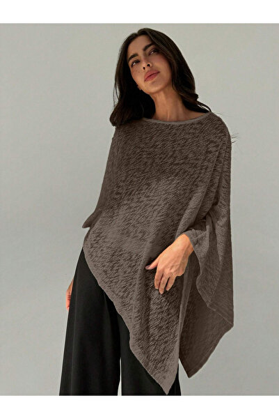 Take Two By Styli Women Solid Textured Round Neck Cape Top