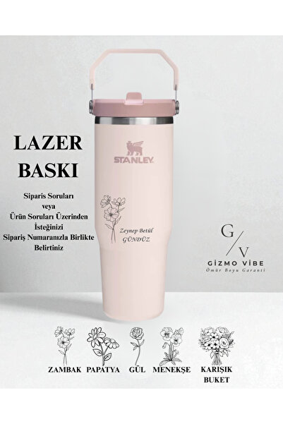 Stanley Kişisel The Iceflow Flip Straw Pipetli Termos Bardak 0,89 Lt Özel İsi...