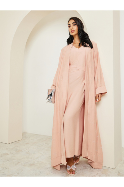 Styli Women Embellished Abaya and Dress Modest Set