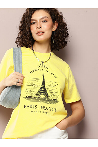 Dillinger By Styli Women Oversized Printed Crew Neck T-Shirt