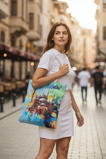 Uzmanistan Istanbul Patterned Eco-Friendly Cloth Bag |   Thin & Lightweight D...