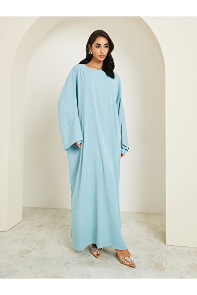 Styli Women Blue Embellished Maxi Jalabiya