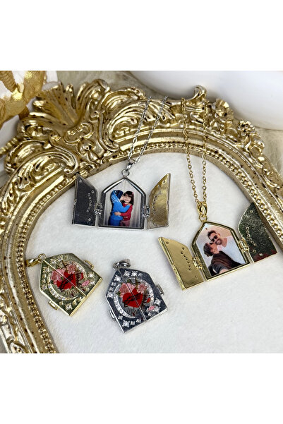 Vintagezegeni Desenli Pencere Fotoğraflı Kolye