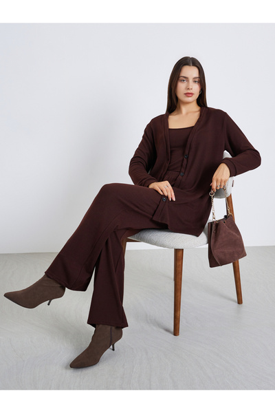 Styli Set of 3 - Longline Cardigan Sweater, Tank and Pants Co-Ords