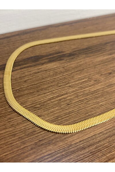 RAAB Real 316 Stainless Steel Unisex Fish Scale Gold Color Steel Necklace 45 cm