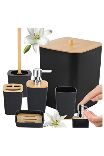 VERK Yorkmills 6-piece bathroom accessory set, minimalist design, 10L basket,...