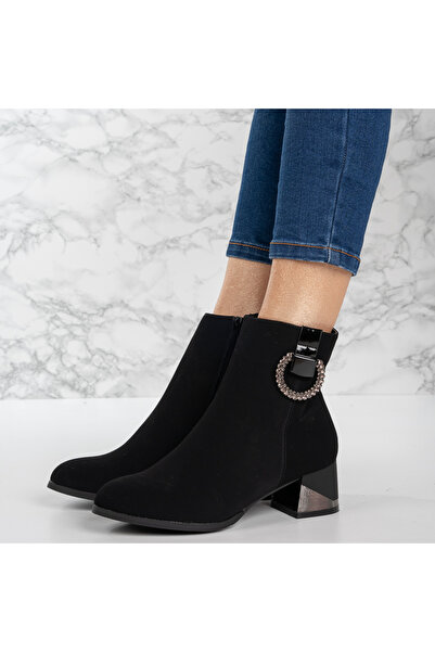 Sofia Store Women's fur-lined ankle boots with accessory and square heel Kalista