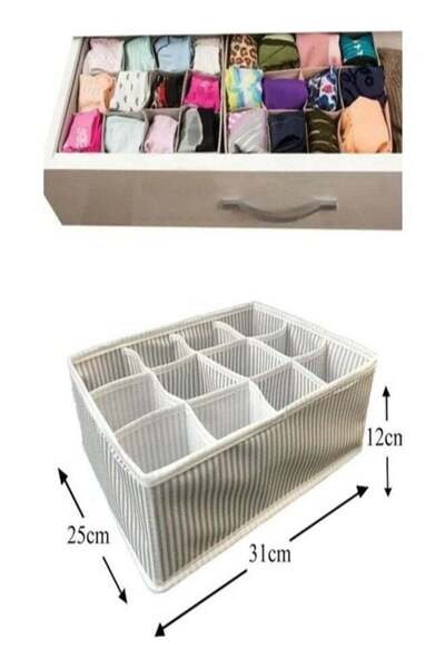 alas ev tekstil Drawer organizer bag, 12 compartments, foldable, size 31x25x12cm