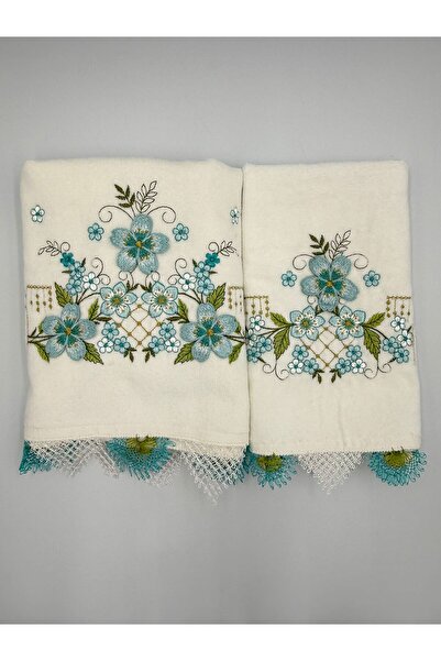 Şatilli Handmade İğne oyalı 3d Nakışlı kadife Analı-kızlı 50x90 yüz&30x50 mut...