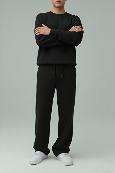 EVIus 3 Thread Thick Winter Fleece-Lined Baggy Sweatpants Ov Oversized Ahat C...