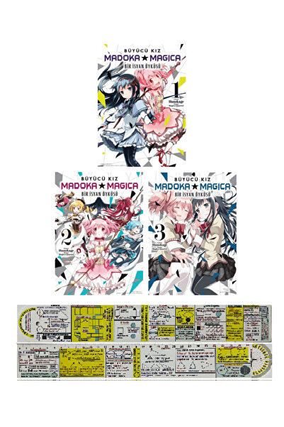 Komik Şeyler Büyücü Kız Madoka Magica Bir İsyan Öyküsü 1-2-3 Set + Özel Cetvel