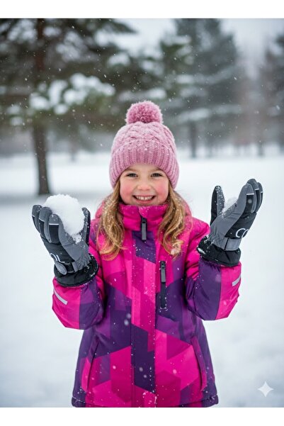 MİNİKO KİDS Ki̇tti̇ 422-017 Girls' 9-14 Snow Ski Gloves