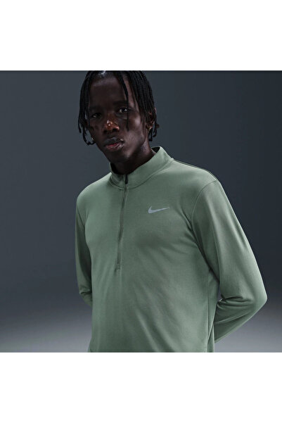 Nike fq2494 364 Dri-FIT Pacer Top HZ Erkek Yeşil Spor Sweatshirt