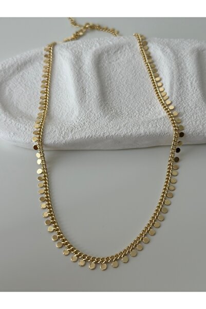 Moss Aksesuar Yuvarlak Pullu Zincir Kolye 14k Kararmaz