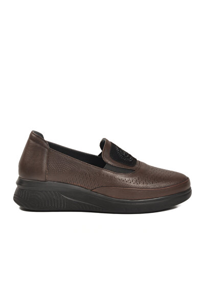 Voyager Brown Genuine Leather Anatomical Women's Casual Shoes 9779 Z