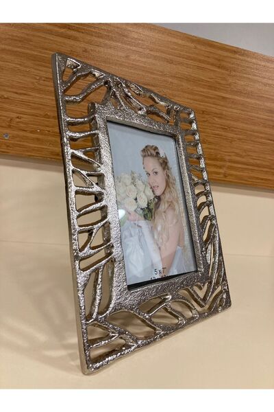 PLUS HOME Frame Photo 10X15 Cast Brass Silver