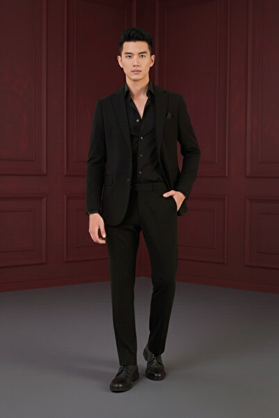 Canrion Black Men's Suit – Slimfit Transitional Suit – Rionsuit