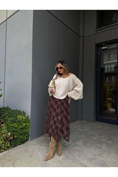 DAME Women's Premium Skirt Asymmetrical Cut Lined Chiffon Skirt