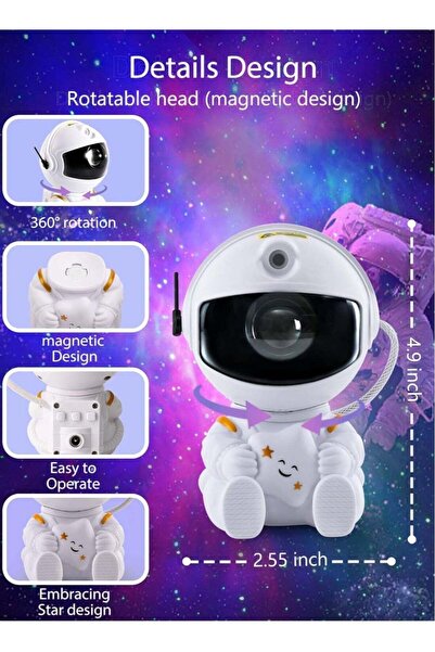 Generic Astronaut Starry Sky Projector, LED Night Light