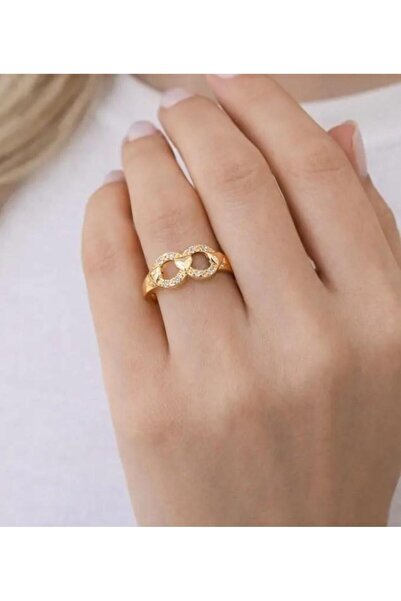 Store Ayarlanabilir Işıltılı Sonsuzluk Tasarım Çelik Alyans Yüzük Kararmaz Çelik