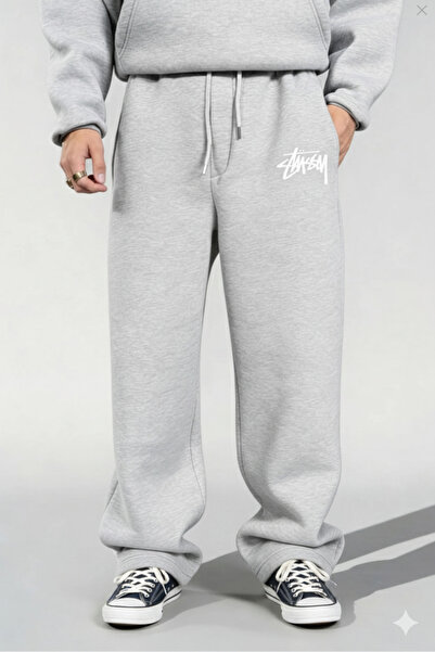 süprem moda Baggy Printed 3 Thread Ş Fleece-Lined Winter Sweatpants