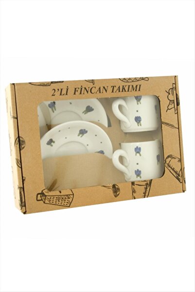 OSENSE طقم فناجين سيراميك مزدوجة بنقوش زهور