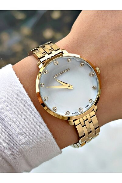 Lee Cooper Special Design Steel Band Gold Color Women Wrist Watch Lc08077Mr