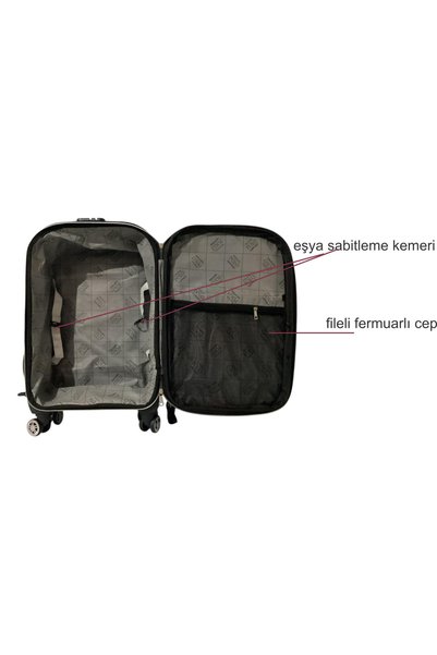KARİZMA POLO With Safety Straps - Waterproof Fabric - 4 Wheels - with Bellows - Very Lightweight - 3 Piece Suitcase Set