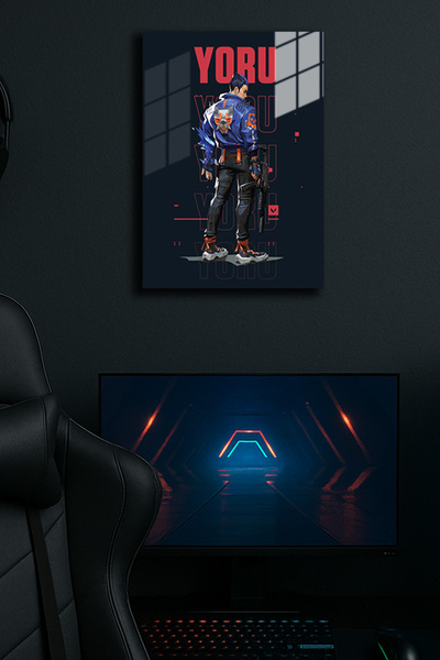 EABASKI Poster metalic "Valorant Yoru" cu imprimeu, Tablou cadou pentru jocur...