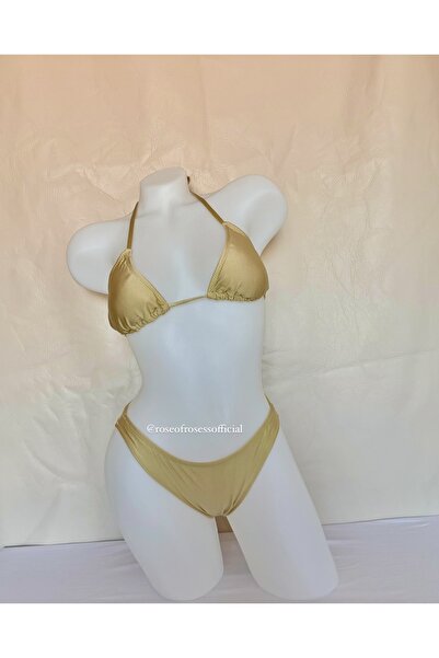 RoseofRoses Sarı Simli GOLDIE Bikini Takımı