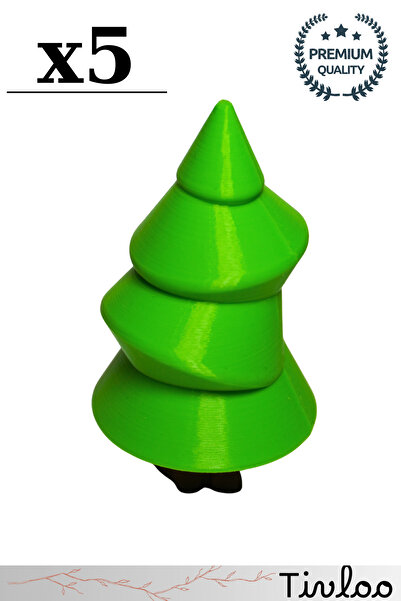 Tivloo 5 Adet Maket Kıvrımlı Yeşil Ağaç