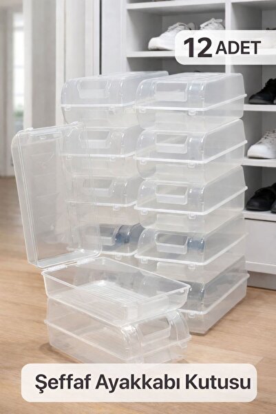 Funny Life Premium Şeffaf Ayakkabı Kutusu 12 Adet - Toz Korumalı , Hava Alan ...