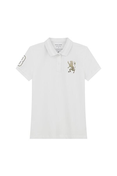 Giordano Women's Cotton Lycra 3D Lion Embroidery Polo