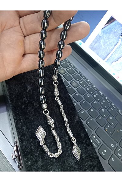 Kuka erzurum gümüş işlemeli gümüş püsküllü oltu taşı zaza model kutulu