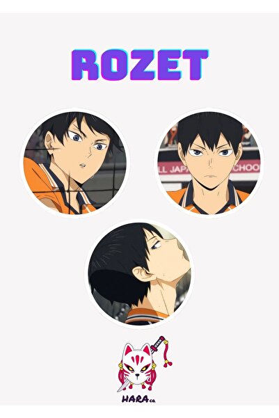 Hara Company Haikyuu Animesi Tobio Kageyama Anime Rozet Seti 3’lü