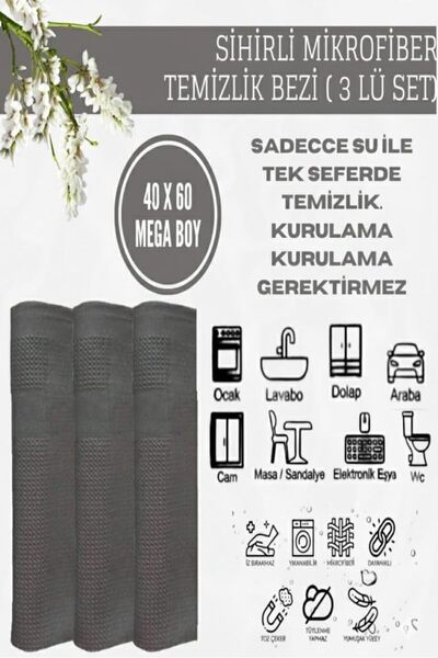 Zengin Çarşım (3 bucăți) 40 - 60 cm cârpă magică de curățare din microfibră, ...