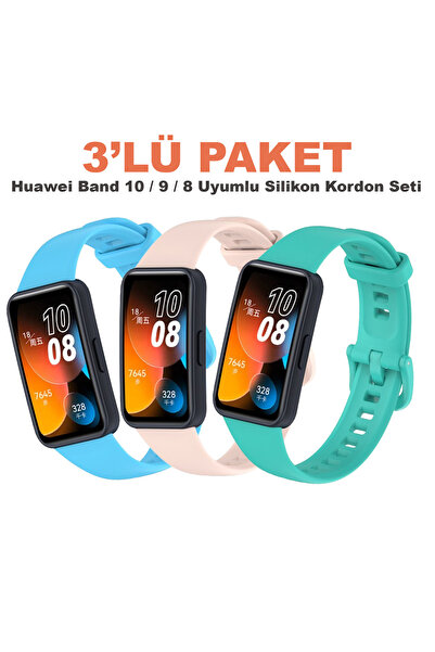 Dexmon Huawei Band 10 / 9 / 8 Compatible 3-Pack Silicone Cord Set with Buckle...