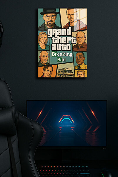 EABASKI Poster metalic "Breaking Bad" cu imprimeu 4, Tablou cadou pentru jocu...