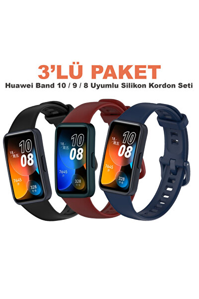 Dexmon Huawei Band 10 / 9 / 8 Compatible 3-Pack Silicone Cord Set with Buckle...