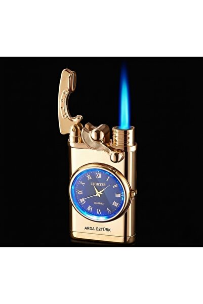 firelux lighter Kişiye Özel İsimli Saatli Jet Alev Rüzgar Geçirmez Çakmak