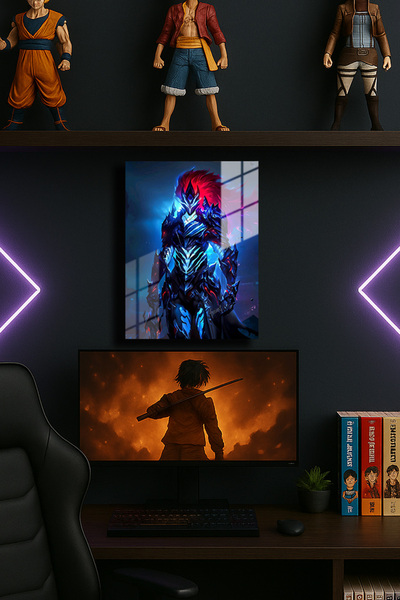 EABASKI Poster metalic "Solo Leveling İgris" B cu imprimeu, Anime, Tablou cad...