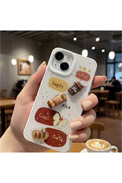 yubu iPhone 13 / 14 / 15 Uyumlu 3D Figürlü Desenli Kamera Korumalı Silikon Te...