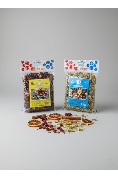 hıdırticaret مجموعة من 2 شاي فيتامين وشاي استرخاء 250 جرام