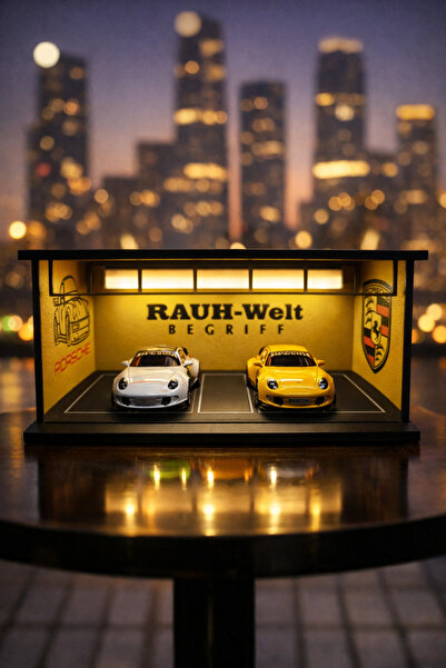 Forge Triverse Porsche Rauh-Welt Showroom 1:64 Ölçekli Maket (Arabalar ve ışı...
