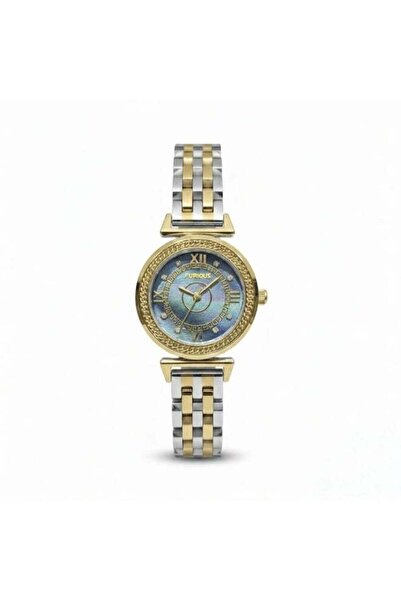 Furious Fiorius Women's Classic Two-Tone Watch - Blue Mother of Pearl Dial an...