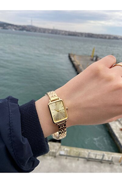 Anetta Jewelry KADIN ALTIN RENK FULL GOLD KORDON VİNTAGE MODEL ÇELİK KASA SAAT